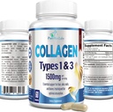 Collagen Typen I & III - Collagen Pillen, Unterstützt gesundes Haar, Haut, Nägel, Gelenke - hydrolysierte Collagen Ergänzung, 60 Kapseln