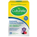 Culturelle Immune Defense Daily Probiotic for Women & Men - 28 Count, Mixed Berry Chewables mit 4-in-1 Immune Support. Probiotische Vitamin C, Vitamin D und Zink Plus Elderberry