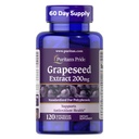 Puritan's Pride Grapeseed Extract 200mg, Nahrungsergänzung für Antioxidantien und Herzgesundheitsunterstützung, 2 Monate Versorgung, 120 Schnellfreigabekapseln