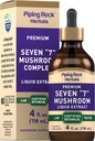 Piping Rock Mushroom Complex Liquid Drops | 4 Fl Oz | 7 in 1 | Maitake, Shiitake, Reishi, Chaga, Cordyceps, Lion's Mane & Oyster Pilze | Vegetarische Tinktur | Non-GMO, Glutenfrei