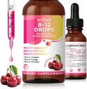 Vitamin B12 5000 mcg Flüssigkeitstropfen Alle natürlichen Pflanzen Superfood Gesunde Energie Gehirn Booster Neuron Unterstützung Nervous System Natürliche Energie Stimmung Speicher 60ml Netz Wt Kirsche Flavor