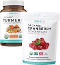 Turmeric & Cranberry Pulver (3-Monats-Versorgung) Berry Turmeric Blend Bundle Organic Turmeric Curcumin mit Black Pepper & Ginger (120 Caps) & Organic Cranberry Konzentrat Pulverextrakt (100 Scoop)