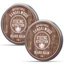 Viking Revolution Sandalwood Bart Balm - Bart Butter mit Argan Öl, Bart Weichmacher für Männer mit Jojoba Öl - Bart Moisturizer für Männer mit Bienenwachs - Bart Wachs für Männer (2oz, 2 Pack)