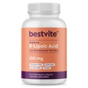 BESTVITE R-Lipoic Acid 100mg Stabilisiert mit Bio-Enhanced® Na-RLA (120 vegetarische Kapseln) No Stearates - No Flow Agents - Vegan - Non-GMO - Glutenfrei