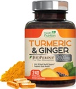 Kurkuma Ergänzung 2600mg - mit Bio Ginger & Turmeric, 95% Curcuminoide, BioPerine Black Pepper für beste Absorption, Nature's Vegan Joint Support, Non-GMO, Bottled in USA - 240 Kapseln