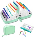 A8 Wasserdichte Pillen Organizer Set, Twice-Daily große Pillen Organizer für sieben Tage, Pillenspeicher mit 14 Farb-Coded Pouches, Wiederverwendbare Reisemedizin Organizer