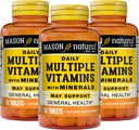 MASON NATURAL Täglich mehrere Vitamine mit Mineralien - 24 essentielle Vitamine und Mineralstoffe, Alle in einem Multivitamin, unterstützt Gesamtgesundheit, 60 Tabletten (Pack von 3)