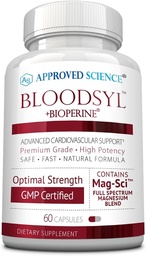 Genehmigte Science Bloodsyl - Unterstützt Blutfluss - Hawthorn Berry, Magnesium, BioPerine - Vegan - 60 Kapseln - 1 Packung