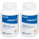 MAJOR Vitamin-C 250 mg compresse di acido ascorbico, 100 CT - Confezione da 2
