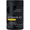 Sport Research® Vitamin K2 als MK-7 100mcg mit Kokosnuss-MCT-Öl - 60 Veggie Softgels (2 Monate Versorgung) Vegan zertifiziert, Non-GMO Verified, Gluten & Soy Free