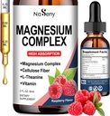 Magnesium Complex Supplement, 400 mg Magnesium Glycinat, Malat & Citrat Vitamin Blend für Frauen und Männer, hohe Absorption - für Entspannung, gute Schlaf & Nerve Gesundheit (60ML/Raspberry)