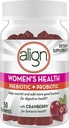 Align Women's Prebiotic Probiotic Supplement Gummi, Cranberry 50 Ct