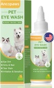 Augentropfen für Hunde & Katzen: Pet Eye Wash zu beruhigen Allergy & Irritation - Hundeaugentropfen zur Linderung trockener Augen Pink Eyes - Pet Tear Stain Cleaner - Geeignet für alle Tiere