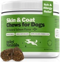 Deley Naturals Skin & Coat Chews - Hunde Allergy Chews mit Omega 3 Fischöl, Biotin, Collagen und essentielle Vitamine - Unterstützt Hunde-Juckreiz Skin Relief, reduziert Trockenheit und Gesunde Mantel - Made in USA