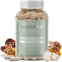 Simpleme Multi-Mushroom Supplement - Komplex für Gehirn, Immununterstützung, Nootropics - Performance Blend mit Lions Mane, Türkei Tail, Reishi, Cordyceps, Chaga, Maitake, Shiitake, und mehr - 60 Kapseln