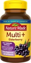 Natur Made Multi + Elderberry Kapseln, Multivitamin für Frauen und Männer Tägliche Immununterstützung, Frauen, Ein pro Tag Frauen Vitamine, 60 Graf, Braun, Pack von 1, (HL000220)
