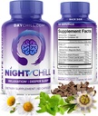 Nacht Chill Sleep Supplement – 60 Kapseln - Restful Sleep Support mit DHH-B von Magnolia Bark und L-Theanine Supplement - Stress Calm Mood Unterstützung - Schlaf Pillen für Erwachsene von MaxLife Naturals
