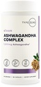 Typ Zero KSM-66 Ashwagandha Root Extract 1.200mg, 60 Portionen - Hohe Potenz 5% Withanolides - mit Turmeric, Rhodiola Rosea und BioPerine Black Pepper Extract - 180 Veggie Caps