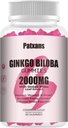 1 Pack 2000mg Ginkgo Biloba Gummies - Ginkgo Biloba Ergänzungen für Gehirn-Gesundheit Unterstützung, Verbesserung Mood und Fokus, Energie, Erwachsene, Erdbeer Flavor, 60 Zähler