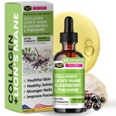 Collagen Mojo - Flüssiges Kollagen für Frauen & Männer, Collagen Peptide mit Lion's Mane Mushroom, Elderberry & L-Theanine - Haar, Haut, Nails, Gelenkunterstützung, Fokus, Hohe Absorption - 100.000mcg, 2 Oz
