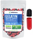 XPRS Nutra Größe 3 Leere Kapseln - 100 Count Leere Gelatine Kapseln - Pillen DIY Kapsel Füllung - Pure Bovine Pille Gel Kapseln füllbar für Do-It-Yourself Vitamine und Ergänzungen (schwarz/rot)