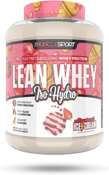 Musclesport Lean Whey RevolutionTM Protein Powder - Whey Protein Isolate - Low Calorie, Low Carb, Low Fat, Incredible Flavors - 25g Protein pro Scoop - 5lb Erdbeercreme