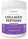 Collagen Peptide hydrolysiertes Kollagenpulver Typ I und III, unterstützt Haare, Nägel und Gelenke. Entflammt 41 Servierungen 15.9 Oz. Grass-Fed Pastured-Raised.