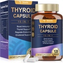 Schilddrüsenunterstützung für Frauen & Mann Ergänzung Complex Kapseln - Iodine Schilddrüsen-Ergänzung mit L Tyrosin Bladderwrack Kelp Ashwagandha Selenium Ergänzungen - Mood Enhancer Energy Blance Schilddrüse Ebene