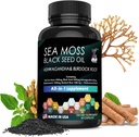 60 Seaweed Capsules Supplement, Bio Seaweed, Seaweed Capsules, angereichert mit Mineralien und Burdock Root, reines natürliches Seaweed, Boosts Immunsystem, Gut und Energie