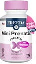 FREEDA Mini Prenatales Vitamin - Kosher Prenatals -Tiny Easy to Swallow Tablets - Pränatale Vitamine mit Eisen, Prenatale Folsäure/Folat, Vitamin D - Pre Natal Multivitamin für schwangere Frauen (120)