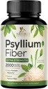 Psyllium Husk Pulver Kapseln 2000mg, Natürliche tägliche lösliche & unlösliche Faser Pillen, Psyllium Husk Fiber Supplement unterstützt Verdauung Colon Gesundheit & Regelmäßigkeit, pflanzliche Nahrungsergänzung - 180 Kapseln