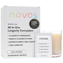 NOVOS Core Longevity Mix, Anti-Aging-Ergänzung, Getränke-Pulver-Packung Unflavored - Hautunterstützung, Energie, Stimmungsunterstützung, Schlaf- und Kognitionsunterstützung - 30 Servietten