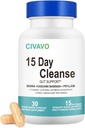15 jours de nettoyage de Gut pour les femmes et les hommes- Support de Gut et Colon- Probiotiques et Psyllium Husk Cleanse Bowel Dissolution Capsules, complément alimentaire (30 capsules)