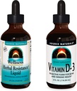 Quelle Naturals Flüssige Ergänzungen, pflanzlichen Widerstand und 2000 iu Vitamin D-3-4 oz Flaschen