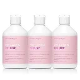 Collagen Deluxe 500ml x 3 I 8 Week Bundle I 12500 mg Marine Collagen (Typ I & III) I Hyaluronsäure, Biotin, Vitamin C I Sugar-Free - 8 Wochen Versorgung