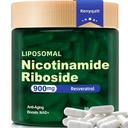 Renyqatt NAD+ Ergänzung - Liposomal Nicotinamid Riboside - Ergänzung für Anti-Aging, Energie, Fokus - 80 Kapseln(1B)
