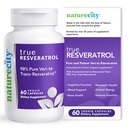 NatureCity TrueResveratrol – Resveratrol Ergänzung & Anti-Aging-Unterstützung mit 75mg Trans-Resveratrol (98% Pure Veri-te) für Herz, Immune, Knochen & Kognitive Gesundheit | 60 Veggie Kapseln