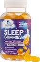 Melatonin Schlafgummis - Melatonin 6mg pro Portion - Zuckerfreier Melatonin Gummy für Erwachsene - Extra Kraft Schlafgummi-Ergänzung - unterstützt erholsamen Schlaf - leckerer Orangengeschmack - 120 Gummis