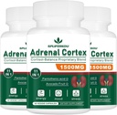 11-in-1 Adrenal Support-Ergänzung,Cortisol-Ergänzung mit Pantothensäure und Ashwagandha - Unterstützt gesunde Nebennierenfunktion,Energie und Entspannung - 180 Kapseln
