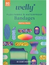 Welly Bandage Family Pack | Adhesive flexible Stoff & Wasserdichte Bandagen | Gesortierte Formen und Muster für Minor Cuts, Scrapes und Wounds - 80 Count