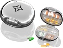 Reise Pille Organizer,Portable Pille Box,Moisture Proof Pille Case, Täglich kleine Pille Container Vitamine Fish Oil halten, für Tasche oder Geldbörse Pille Box Dekorative Metall Medizin Organizer