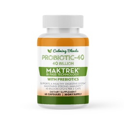 BLENDES DE CALMING Probiotique, 40 milliards UFC, système de livraison bipass pour une efficacité maximale, plateau stable, 60 capsules végétales