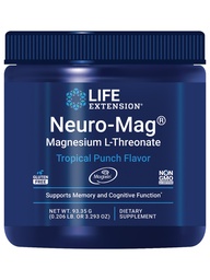 Life Extension Neuro-Mag Magnesium L-Threonate Powder (Tropical Punch) - Ultra-Absorbable Magnesium - Unterstützt Gedächtnis, Fokus, Kognitive Funktion & Stimmung - Glutenfrei, Non-GMO, Vegetarisch (30 Servierungen)