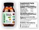 DR WAKDE Neem & Turmeric Capsules | 60 Veg Caps | Ayurvedic Supplement | Vegan | 100% Kräuter | Quantität Rabatte | Gleiche Tag Versand