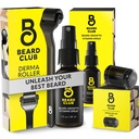 Beard Club Premium Derma Roller & Biotin Bart Growth Vitamin Spray - Microneedle Roller für Männer und Frauen mit 540 Titan Microneedles - Bart Roller & Bartöl für Gesicht, Körper und Kopfhaut