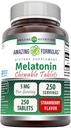 Erstaunliche Formeln Melatonin Kaubare Ergänzung | 5 Mg Per Serving | 250 Tabletten | Non-GMO | Gluten-Free | Made in USA (Strawberry Flavor)