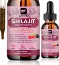 Shilajit Resin Liquid Drops | Organic Shilajit 85+ Trace Minerals Complex mit Ashwagandha, Turmeric, Ginseng, Chaga Supplement for Digestion Support, Energy Booster - Vegan