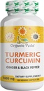 Organic Veda Turmeric and Ginger Capsules 120 Pillen - Organic Turmeric Curcumin with Black Pepper for Joint Support - Non GMO, Gluten Free, Turmeric and Ginger Supplement (95% Curcuminoids)