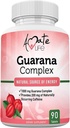 Complexe Amate Life Guarana - Energisant complexe Guarana - Supplément énergétique caféine - Source d'énergie - Supplément de fonctions mentales croissantes - 1000mg de Guarana - 90 comprimés