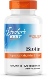 Ärzte Bestes Biotin, Unterstützt Haar, Haut, & Nägel, Non-GMO, Glutenfrei, Sojafrei, Vegan 120 Veggie Caps